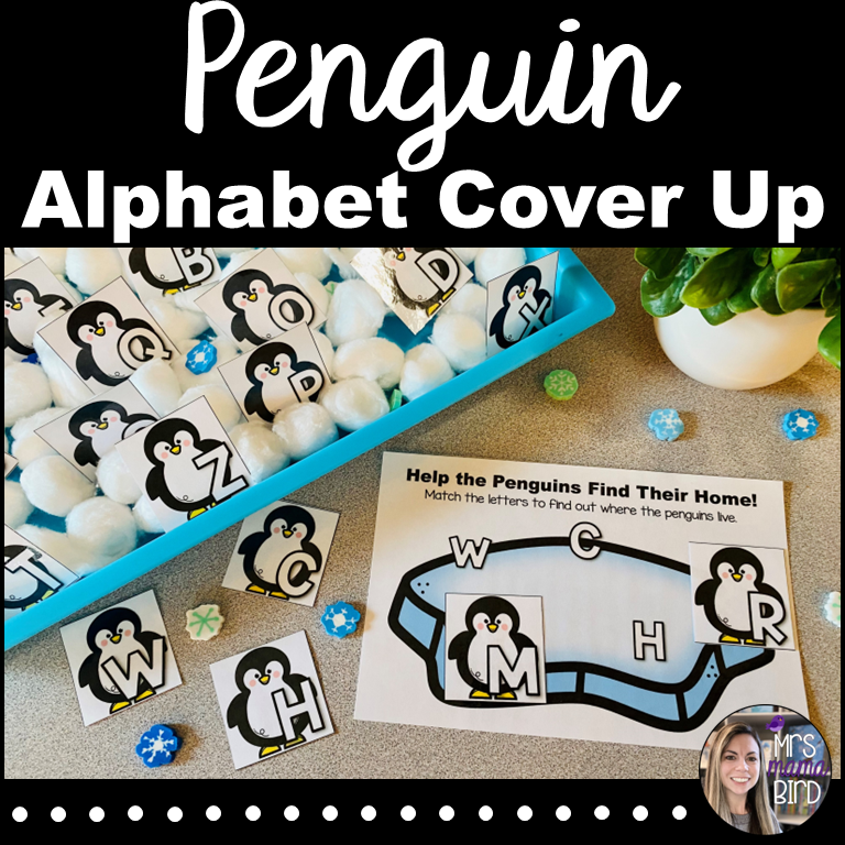 Penguin, letter recognition, alphabet printable, alphabet matching